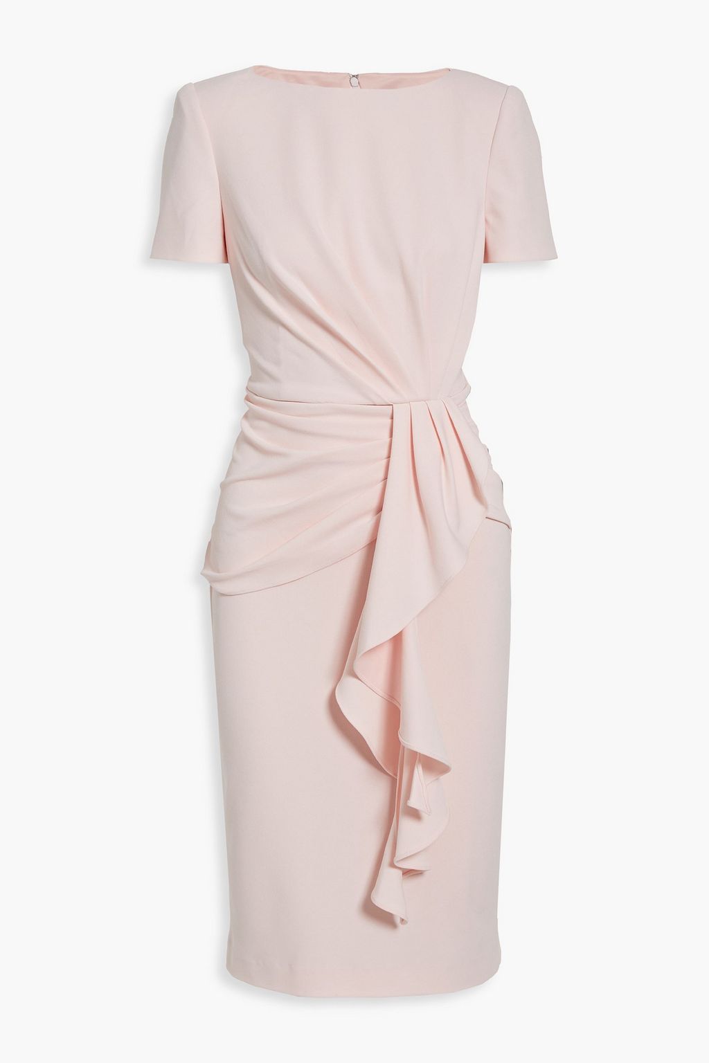 Pastel pink Pleated draped crepe dress 