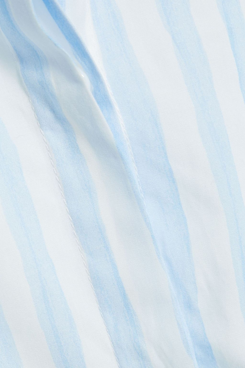 ROSETTA GETTY Belted striped cotton-poplin shirt