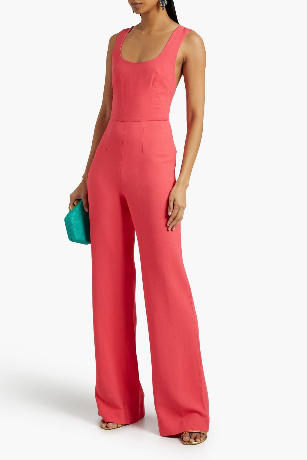 SALONI Jules crepe wide-leg jumpsuit