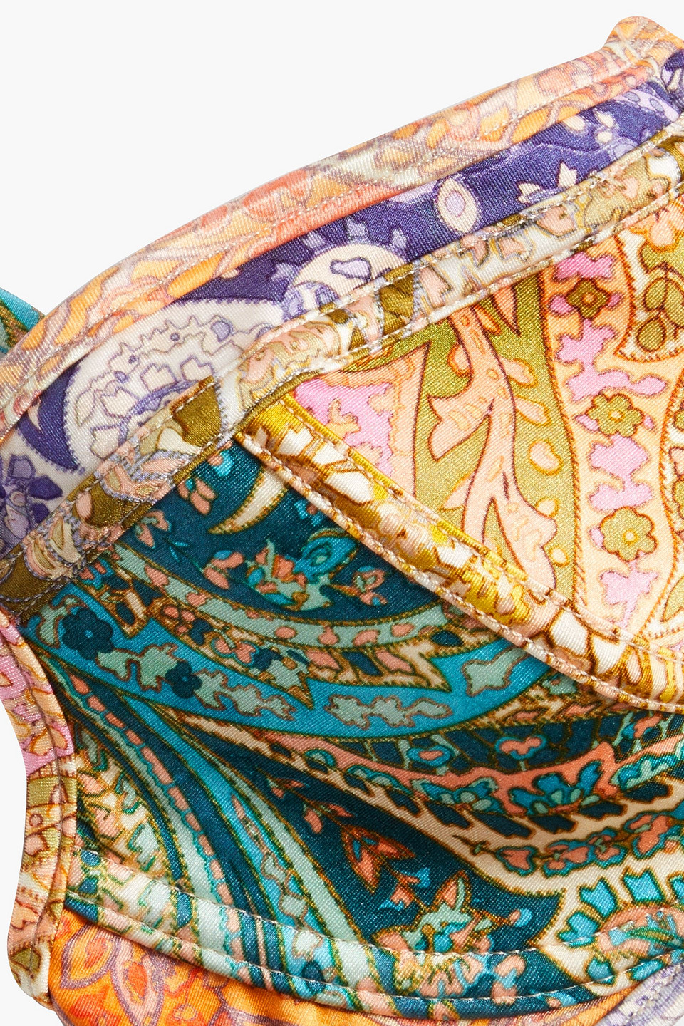 Zimmermann Printed Underwired Bikini Top In Multicolor