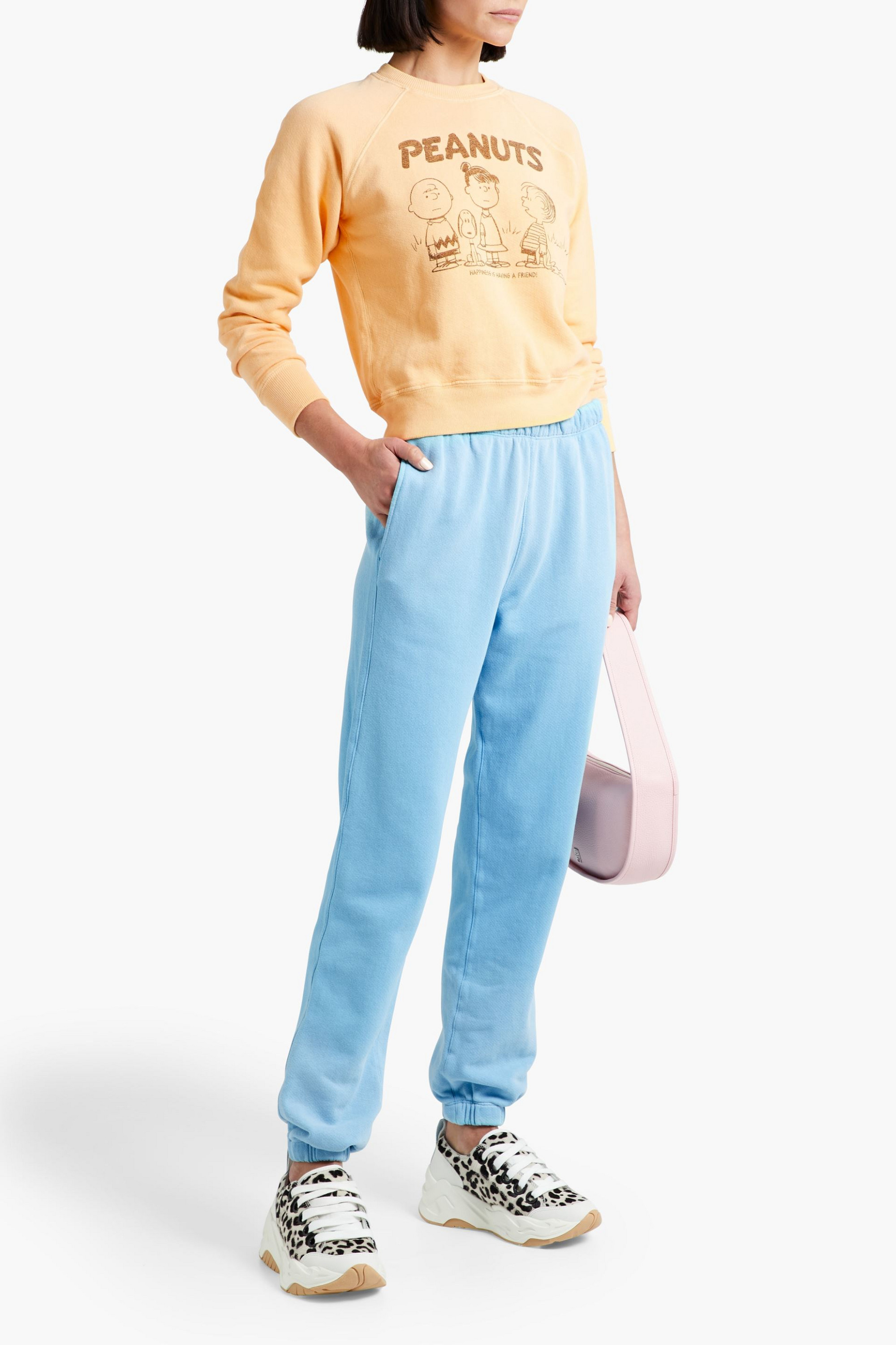 RE/DONE BY HANES French cotton-terry track pants