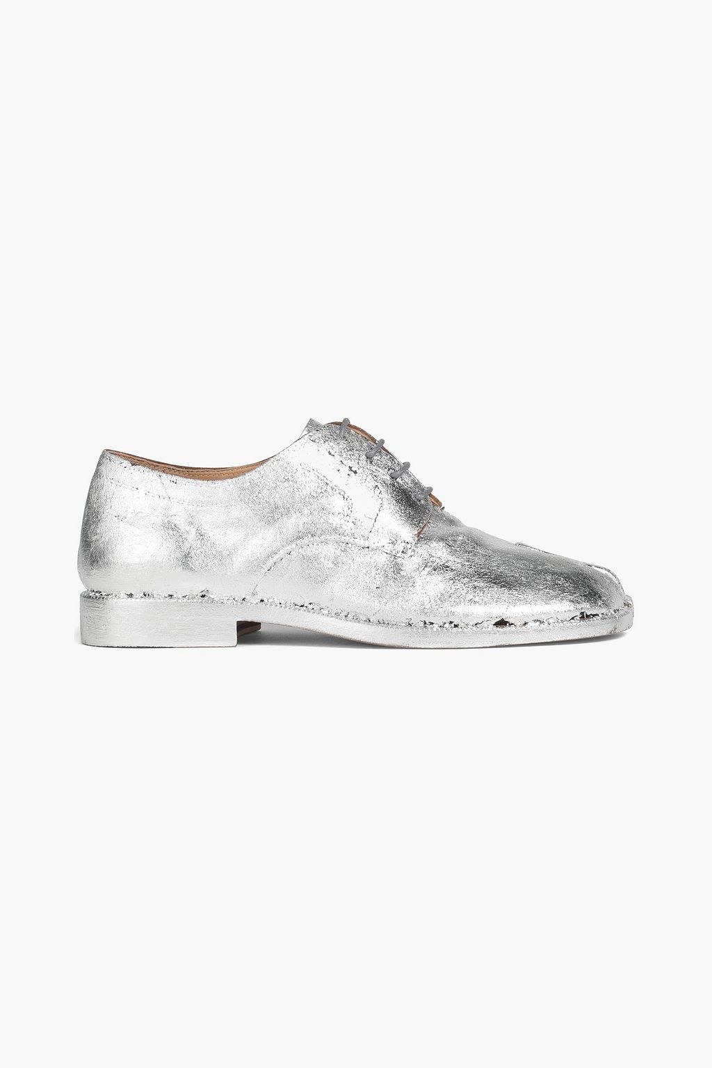 Silver Split-toe metallic cracked 