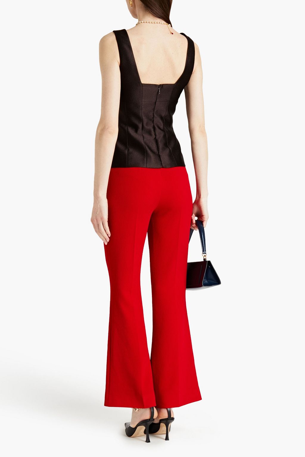 EMILIA WICKSTEAD Fern satin-crepe peplum top