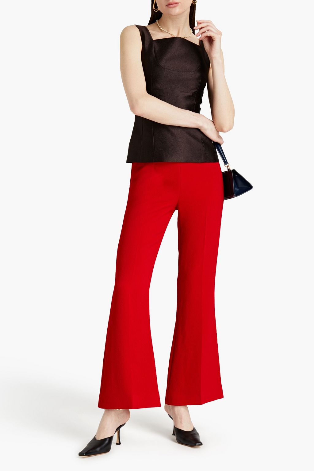 EMILIA WICKSTEAD Fern satin-crepe peplum top