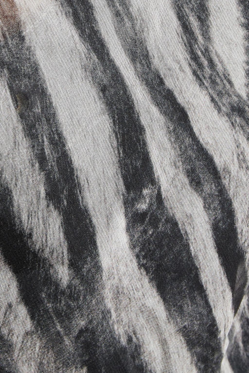 IRO Gaiane one-shoulder zebra-print silk-voile top