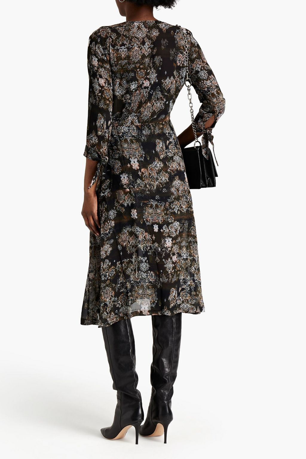IRO Gramy wrap-effect printed georgette midi dress
