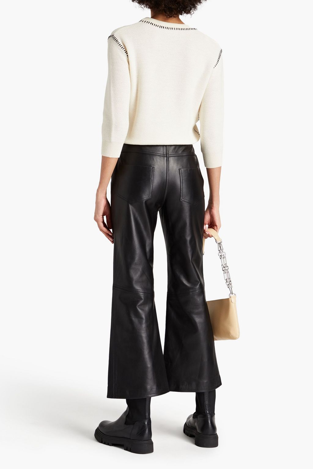 BOUTIQUE MOSCHINO Leather kick-flare pants