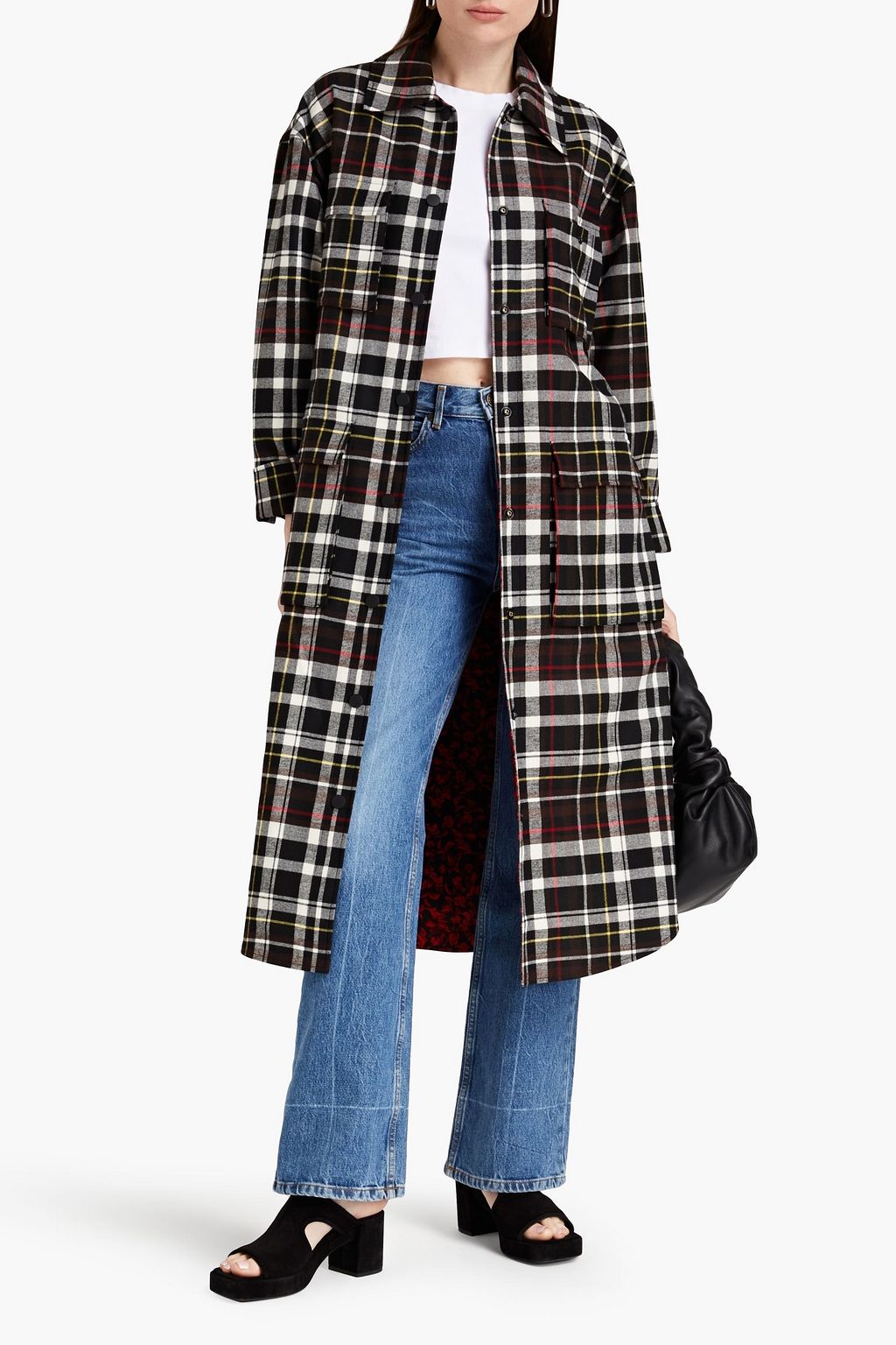ALICE + OLIVIA Zazie reversible checked twill coat