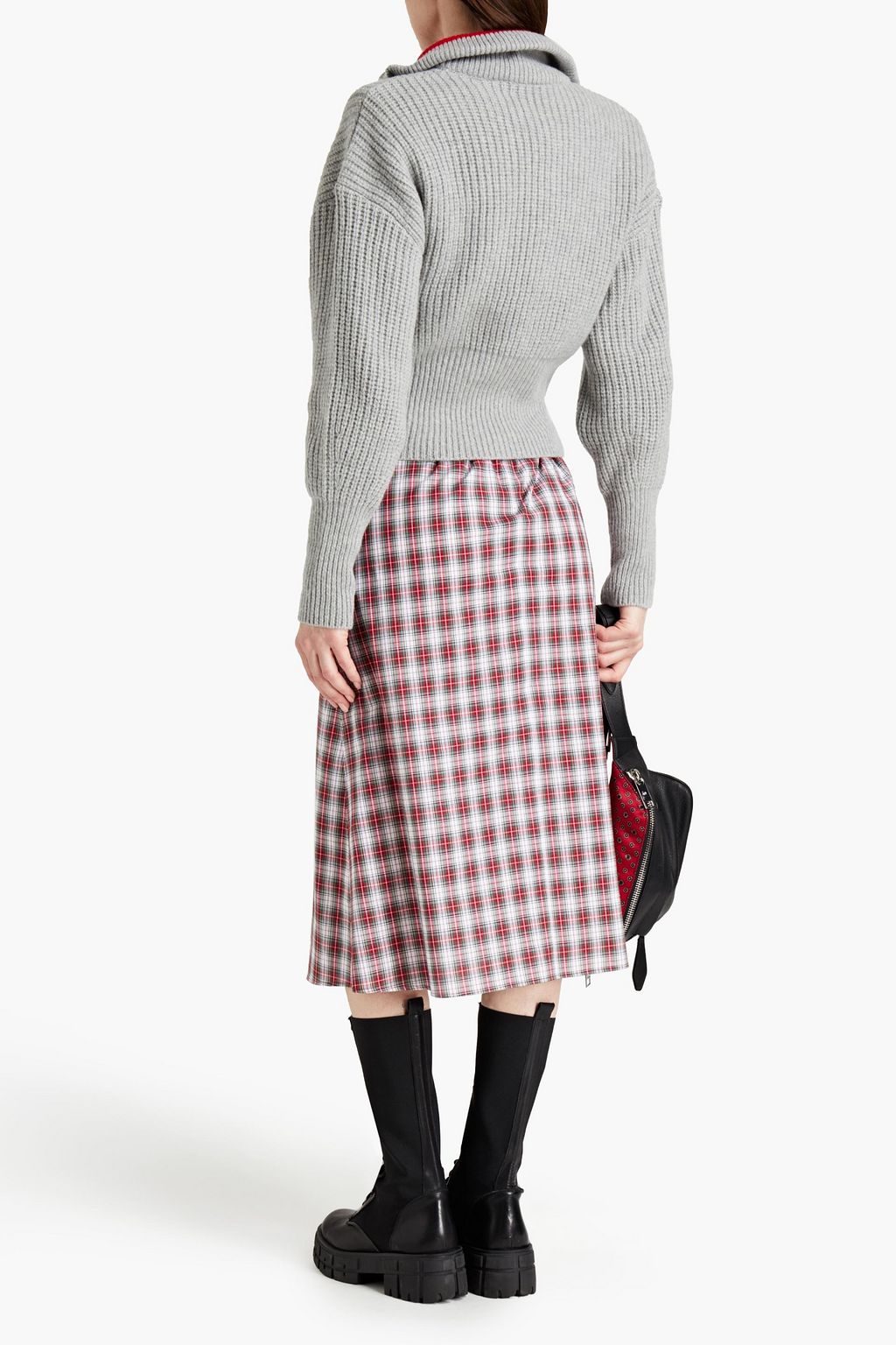 PHILOSOPHY DI LORENZO SERAFINI Ribbed wool half-zip turtleneck sweater