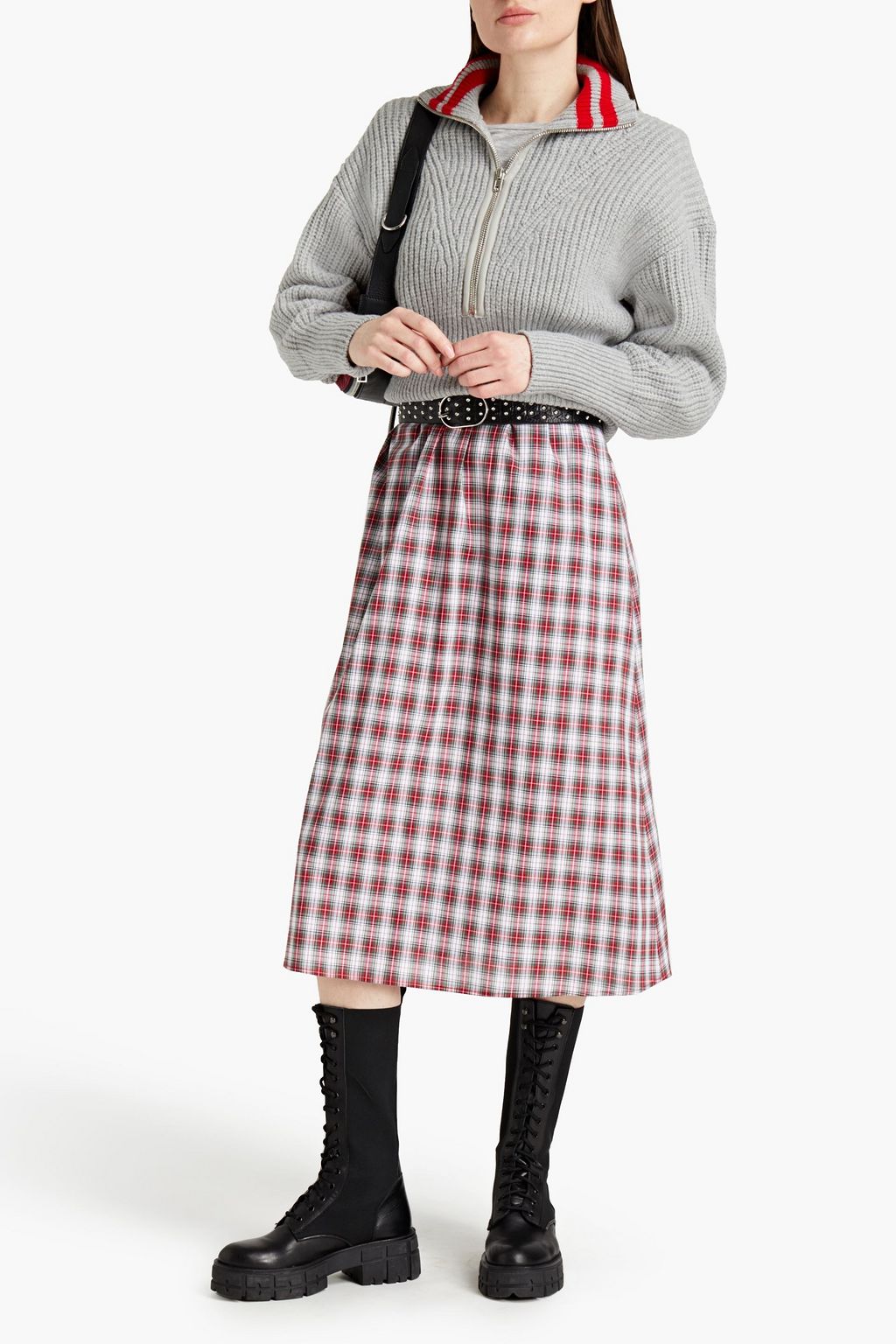 PHILOSOPHY DI LORENZO SERAFINI Ribbed wool half-zip turtleneck sweater
