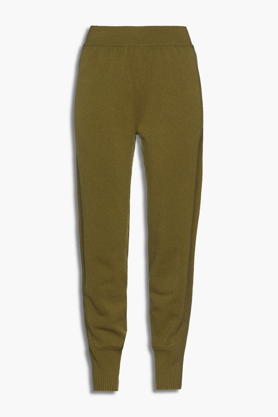 alberta ferretti - wool and cashmere-blend track pants - green - it 40