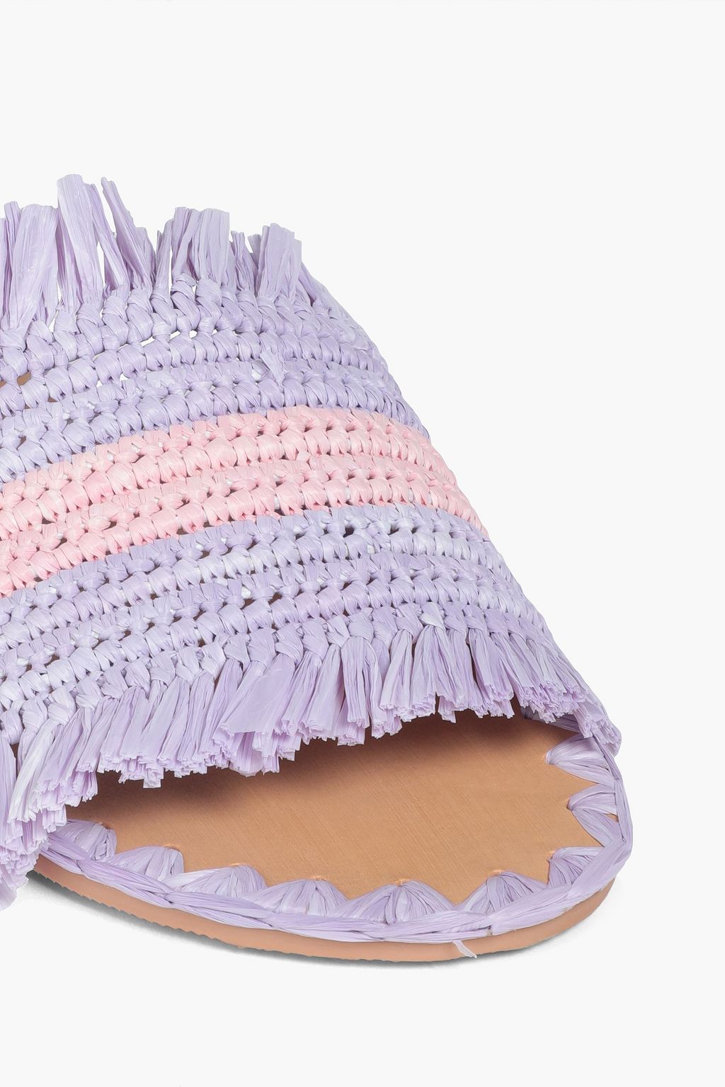 MANEBÍ Frayed striped raffia slides
