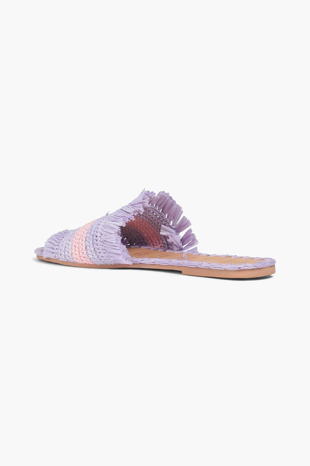 MANEBÍ Frayed striped raffia slides