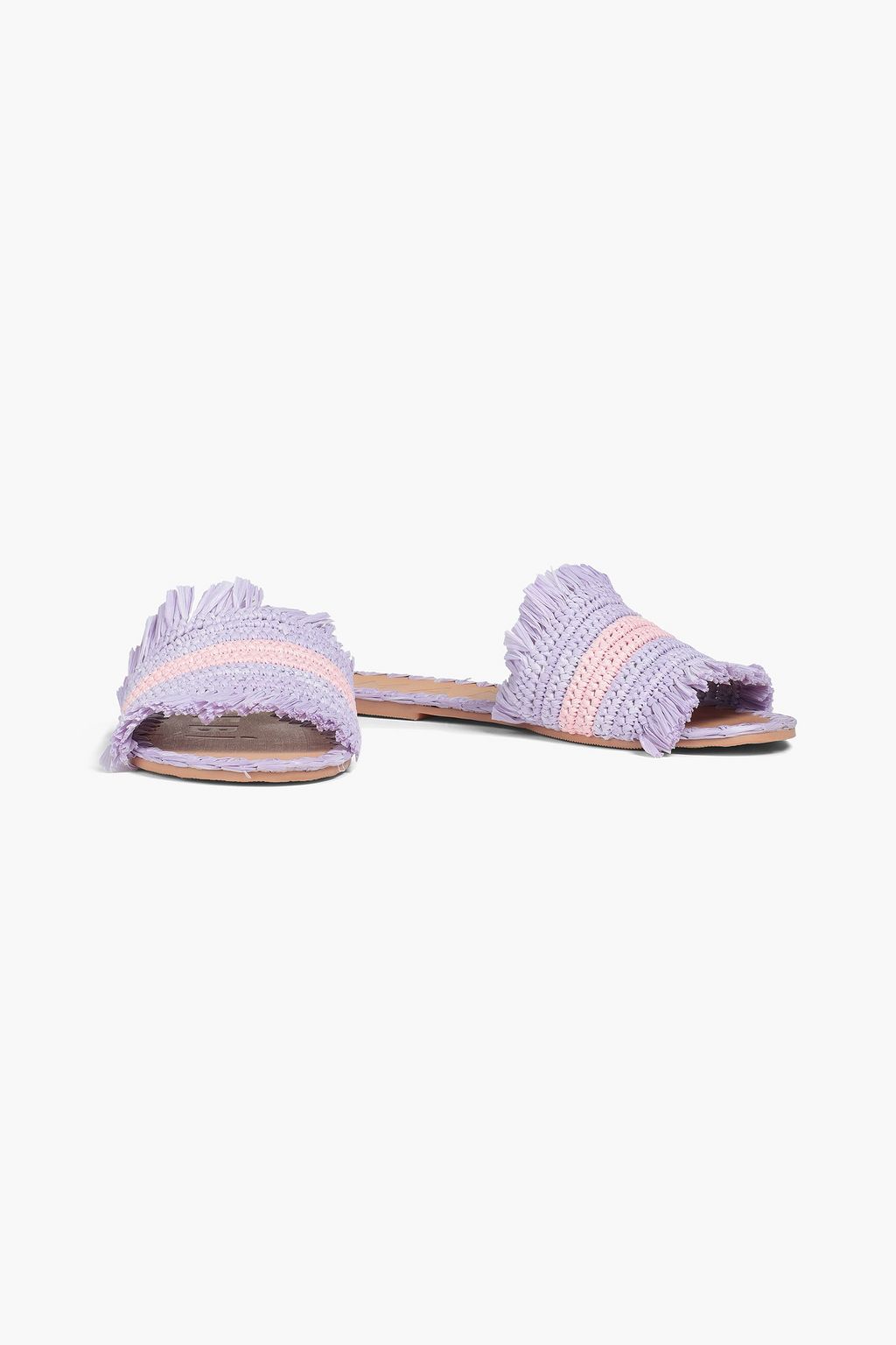 MANEBÍ Frayed striped raffia slides