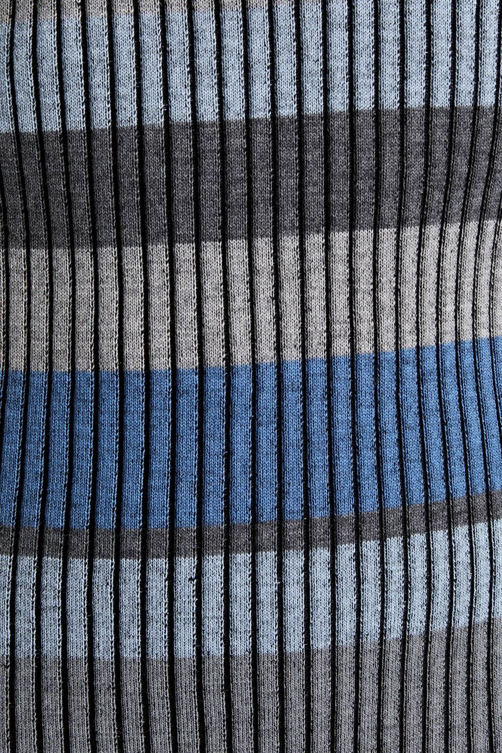 ALBERTA FERRETTI Striped ribbed wool turtleneck sweater