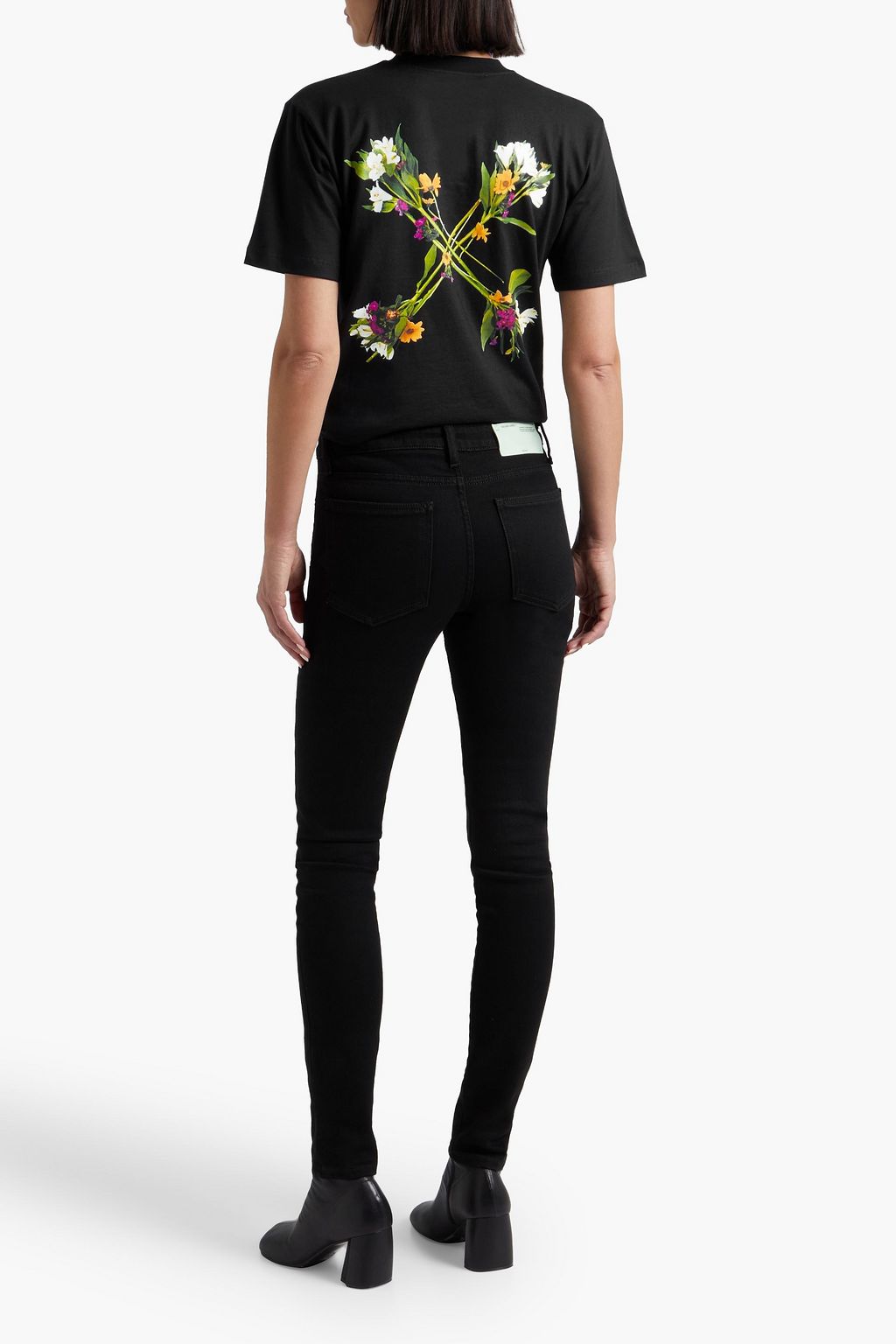 OFF-WHITE™ Printed mid-rise skinny jeans