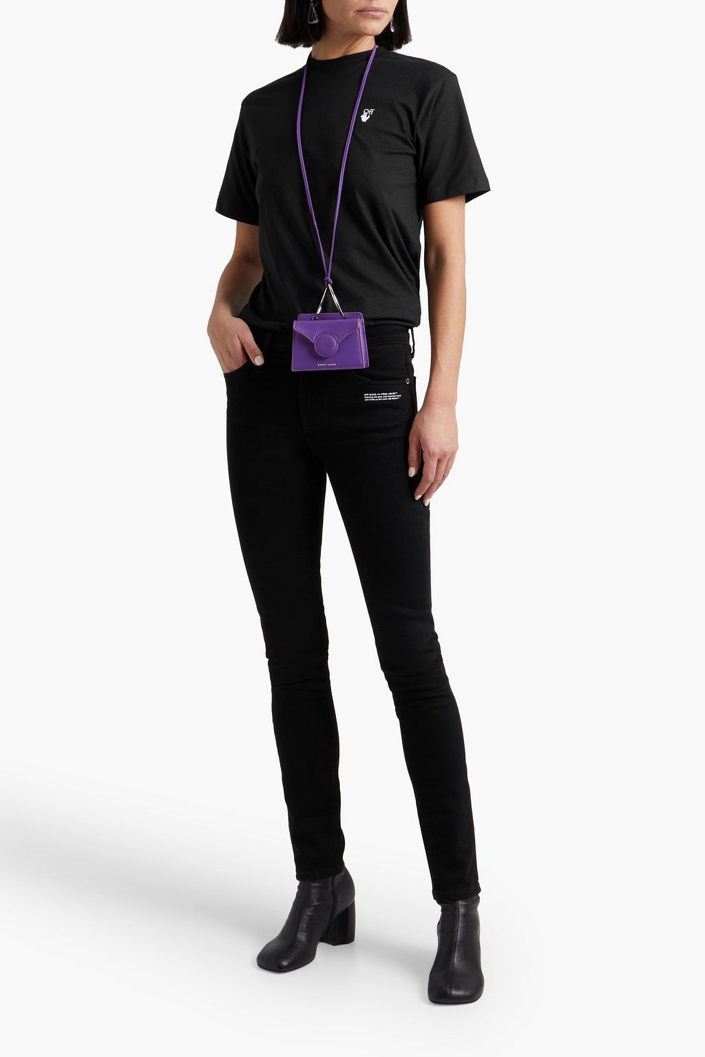 OFF-WHITE™ Printed mid-rise skinny jeans