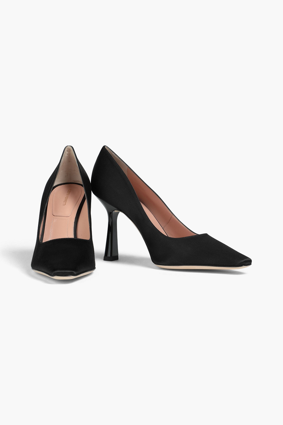 Alberta Ferretti Satin Pumps In Black