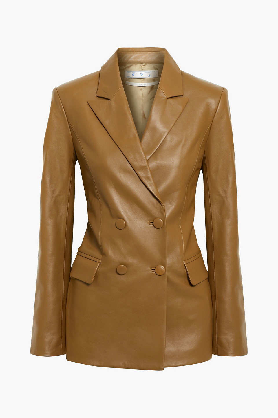 OFF-WHITE | Double-Breasted Printed Leather Blazer