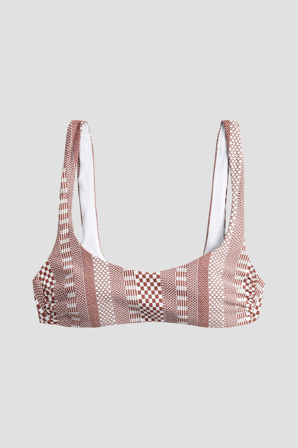 Veronica Beard Celeste Printed Tank Bikini Top In White