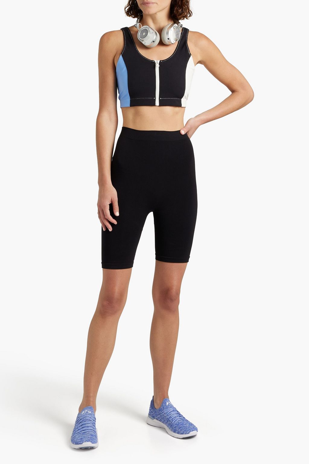 SOLID & STRIPED SPORT Color-block stretch sports bra