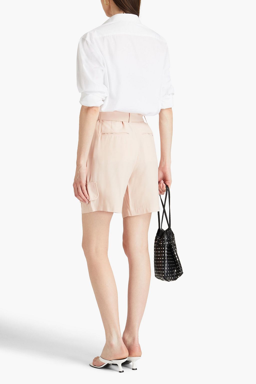 IRO Belted crepe shorts
