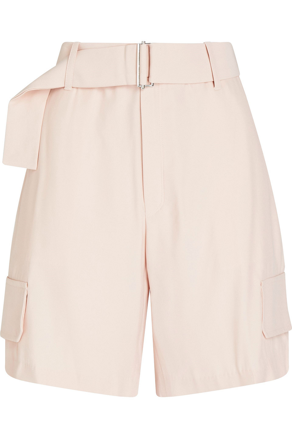 Belted crepe shorts