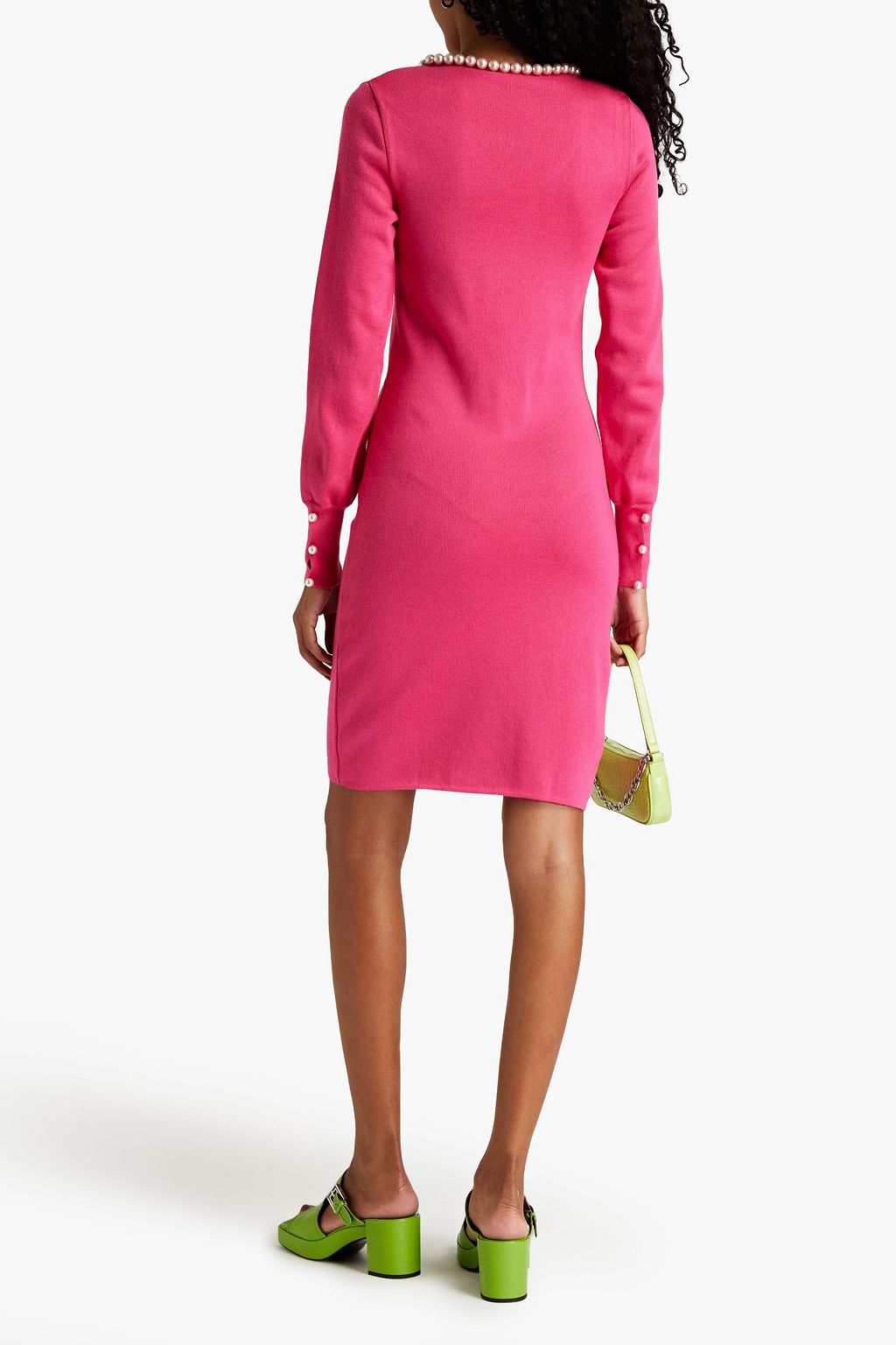 MOSCHINO Minikleid aus Wolle mit Kunstperlen