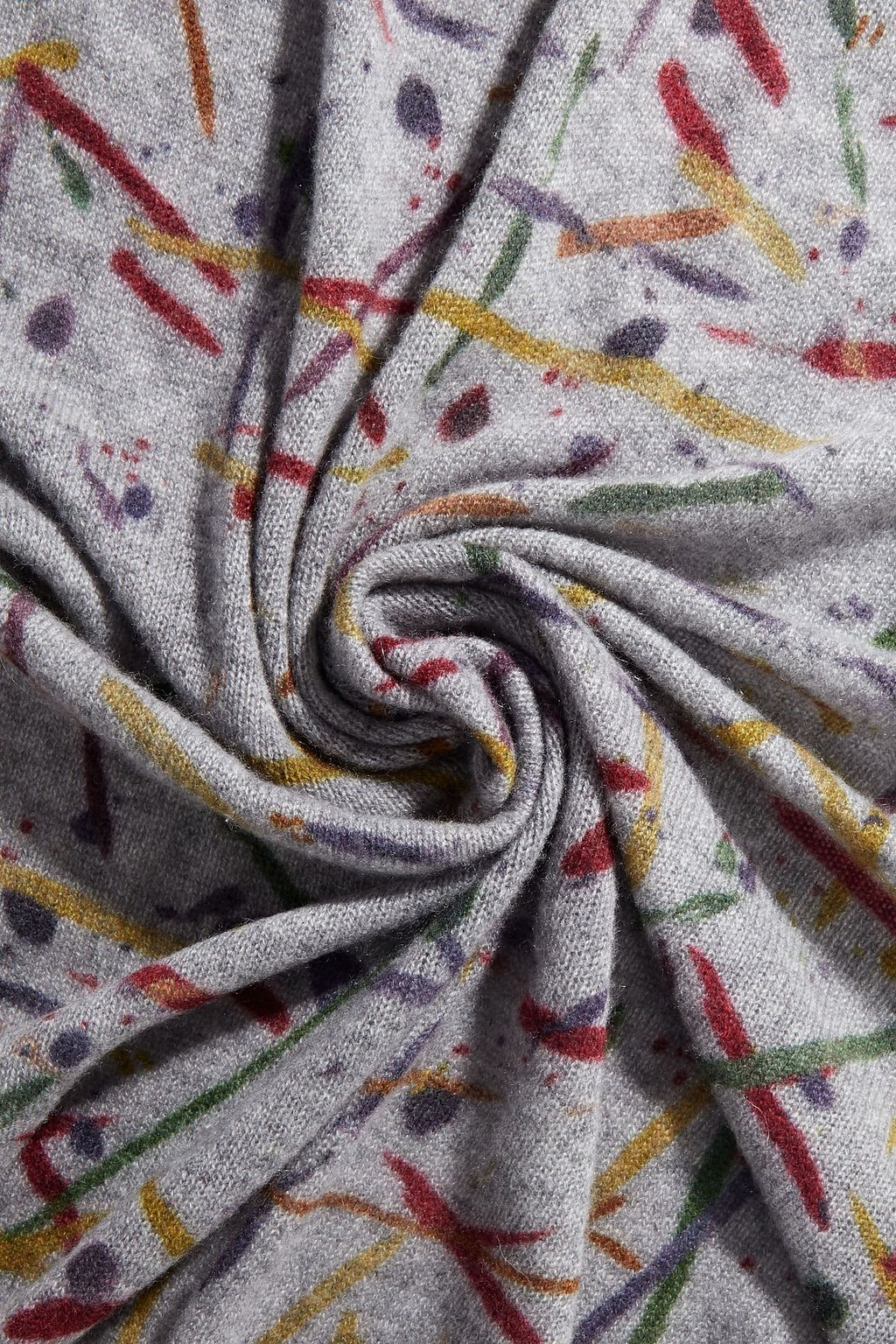 AUTUMN CASHMERE Fringed-trimmed printed cashmere scarf