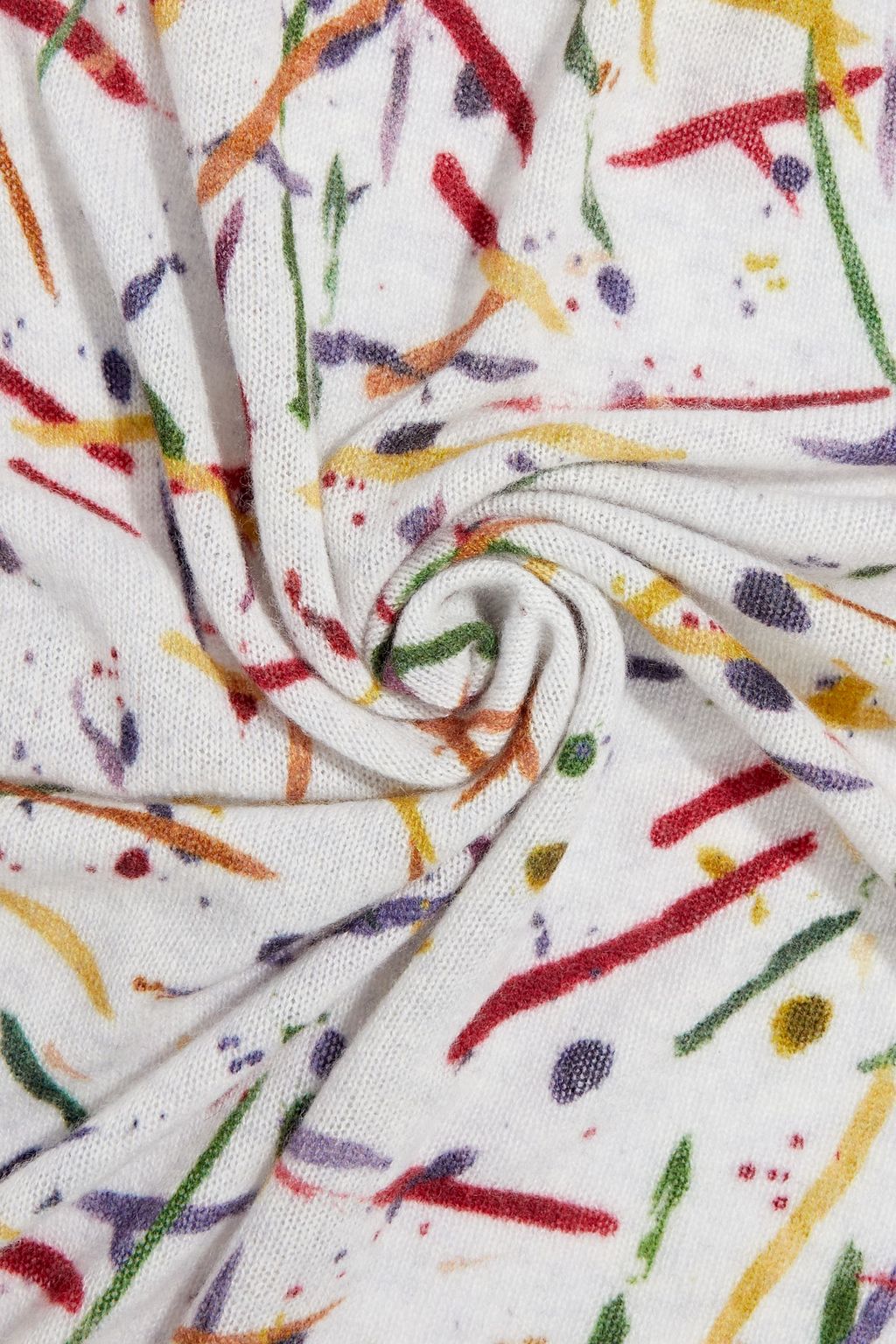 AUTUMN CASHMERE Fringed printed cashmere scarf