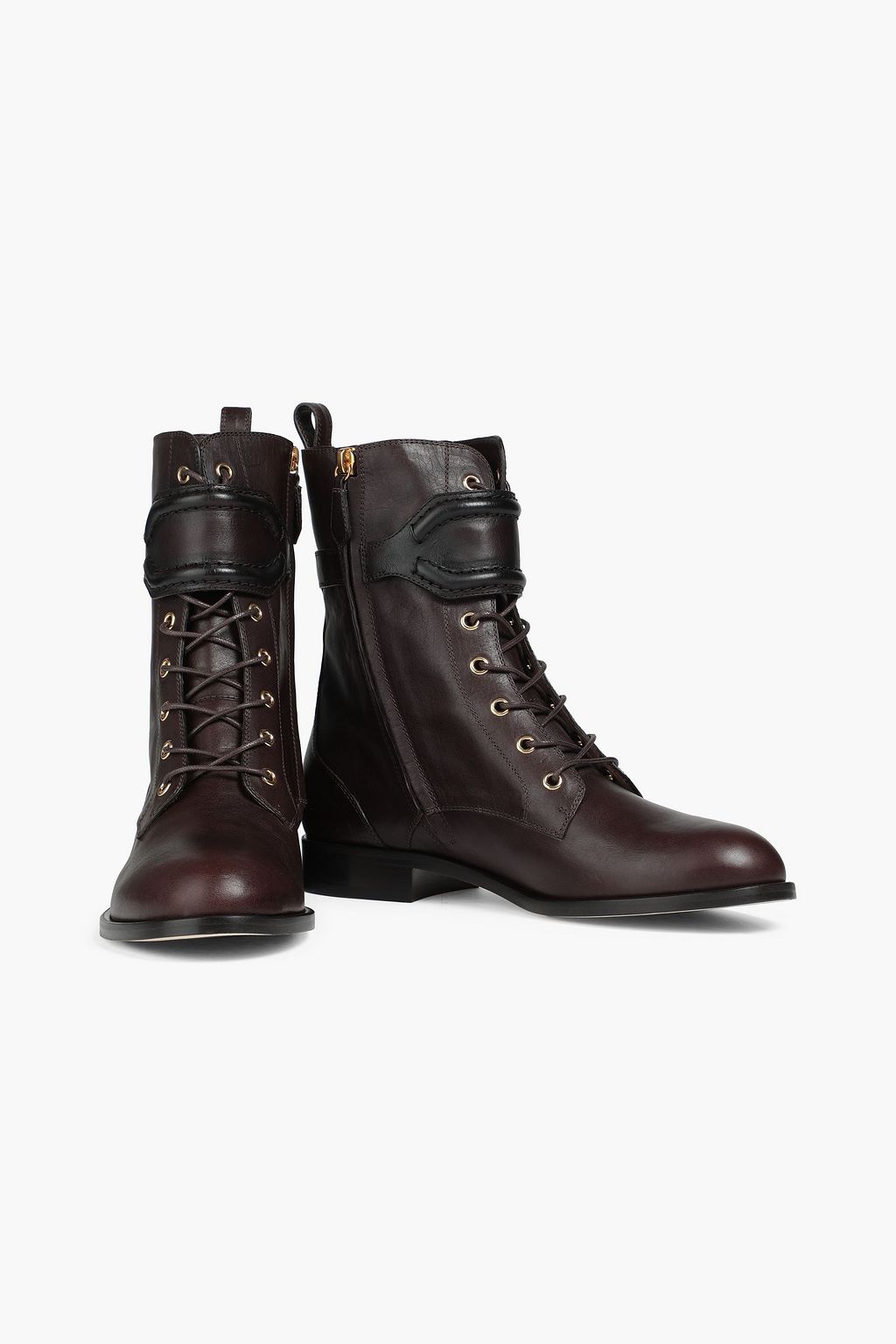 ALBERTA FERRETTI Textured-leather ankle boots