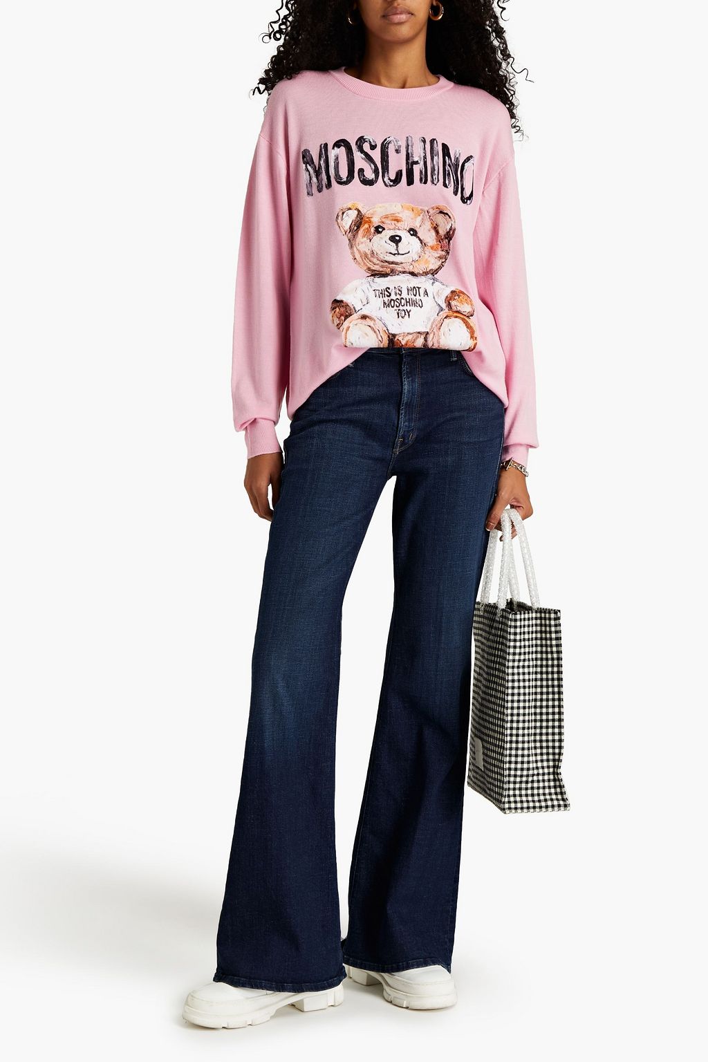 MOSCHINO Flocked printed wool sweater