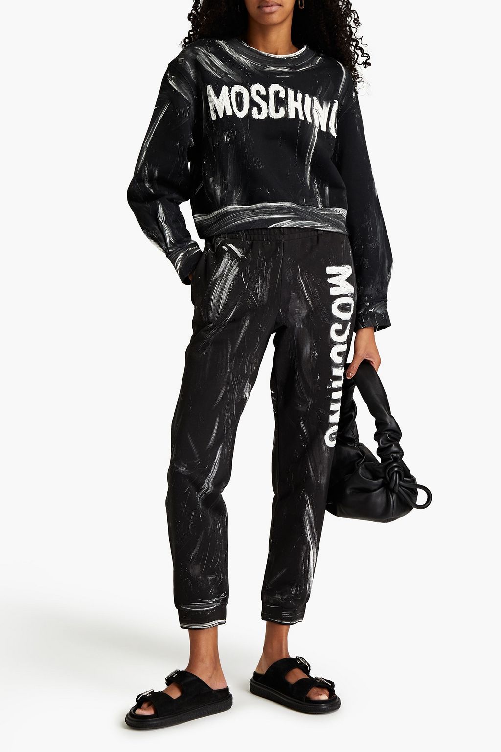 MOSCHINO Printed French cotton-terry sweatshirt
