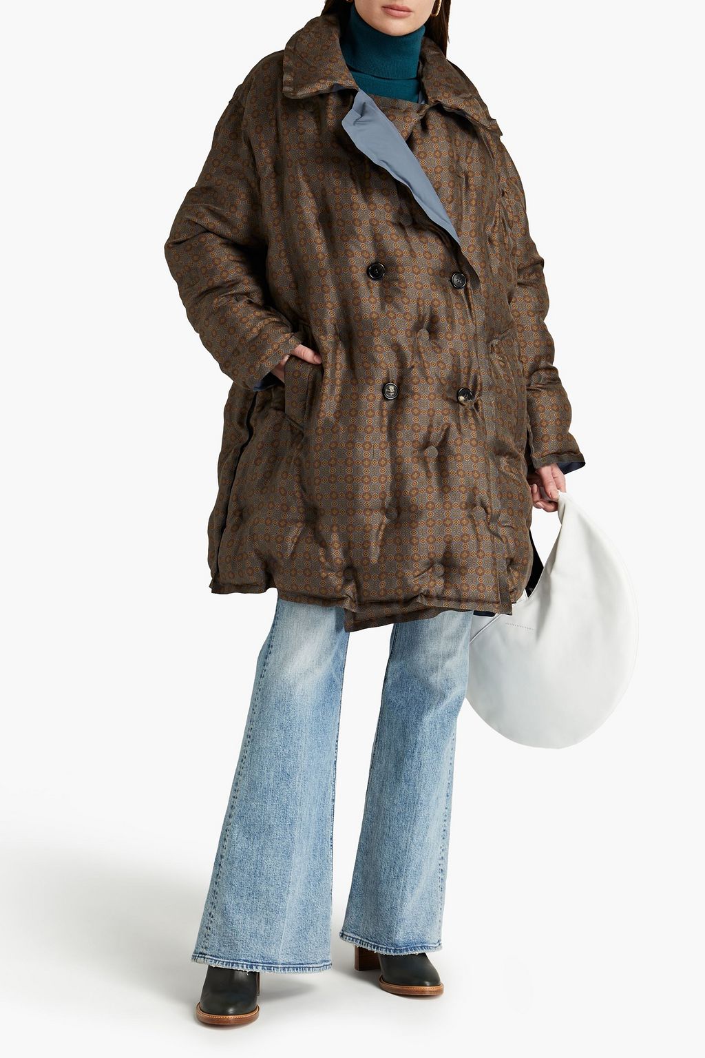 MAISON MARGIELA Reversible double-breasted quilted silk-twill and shell coat