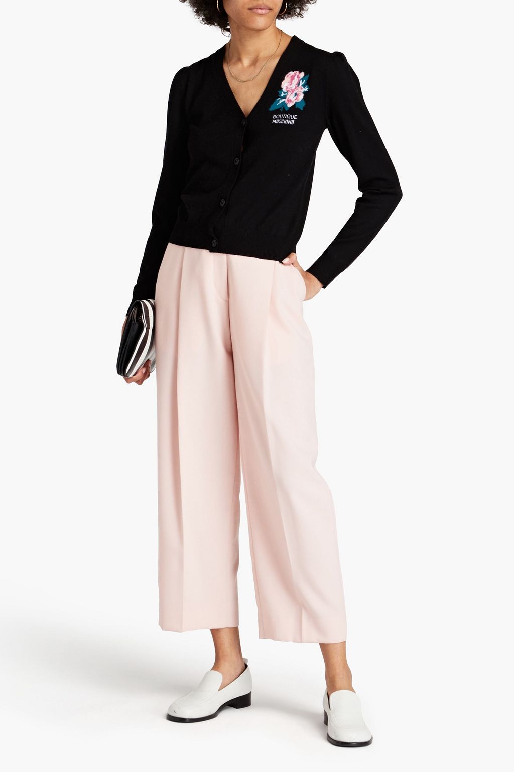 BOUTIQUE MOSCHINO Intarsia wool cardigan