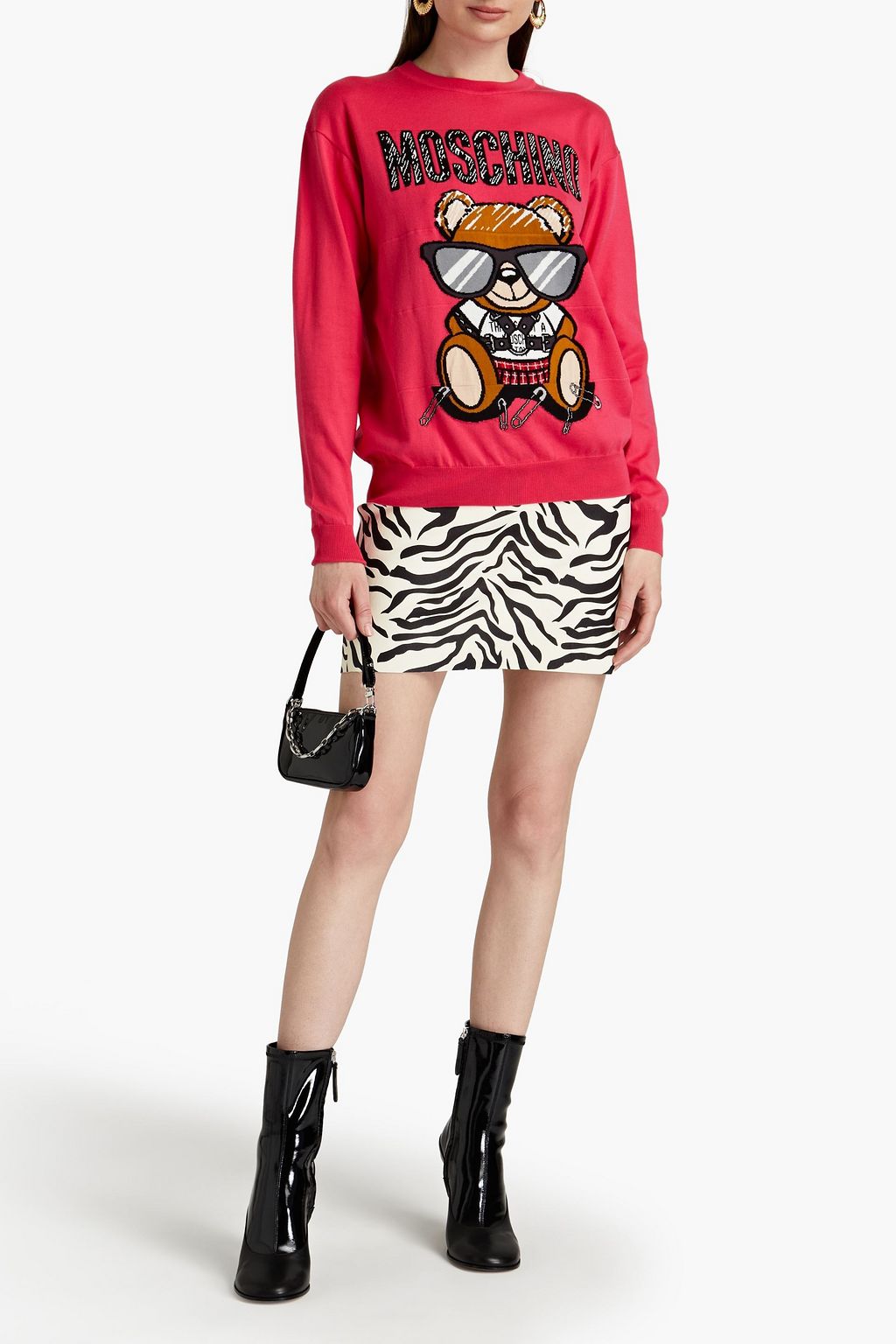 MOSCHINO Intarsia-knit cotton sweater