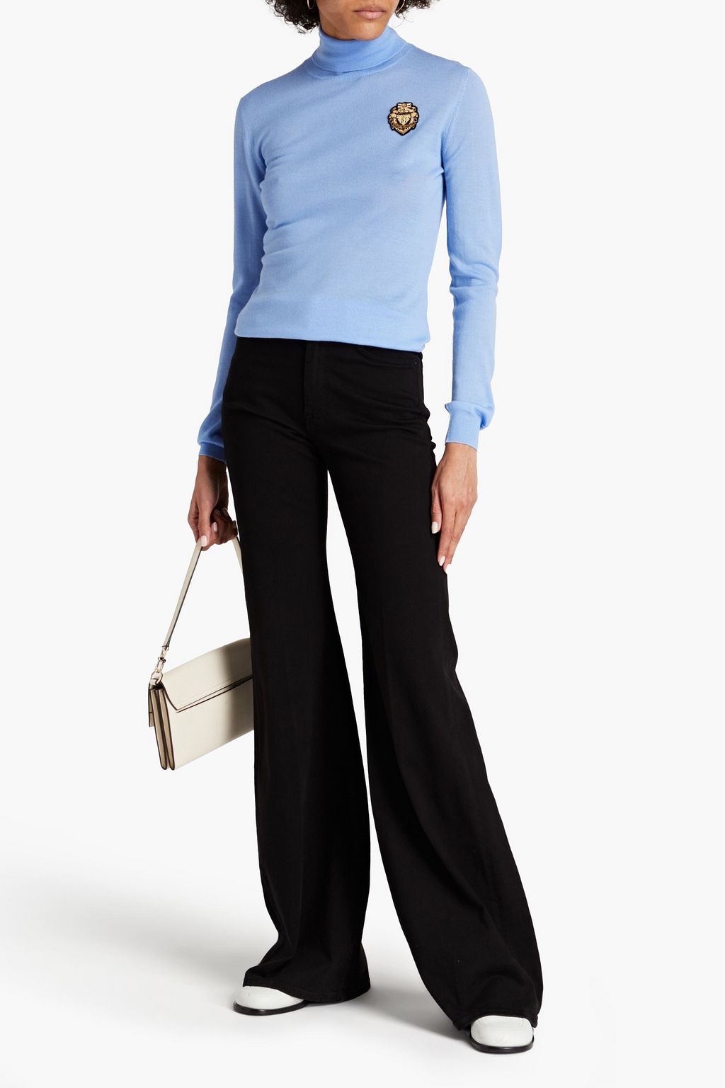BOUTIQUE MOSCHINO Appliquéd wool turtleneck sweater