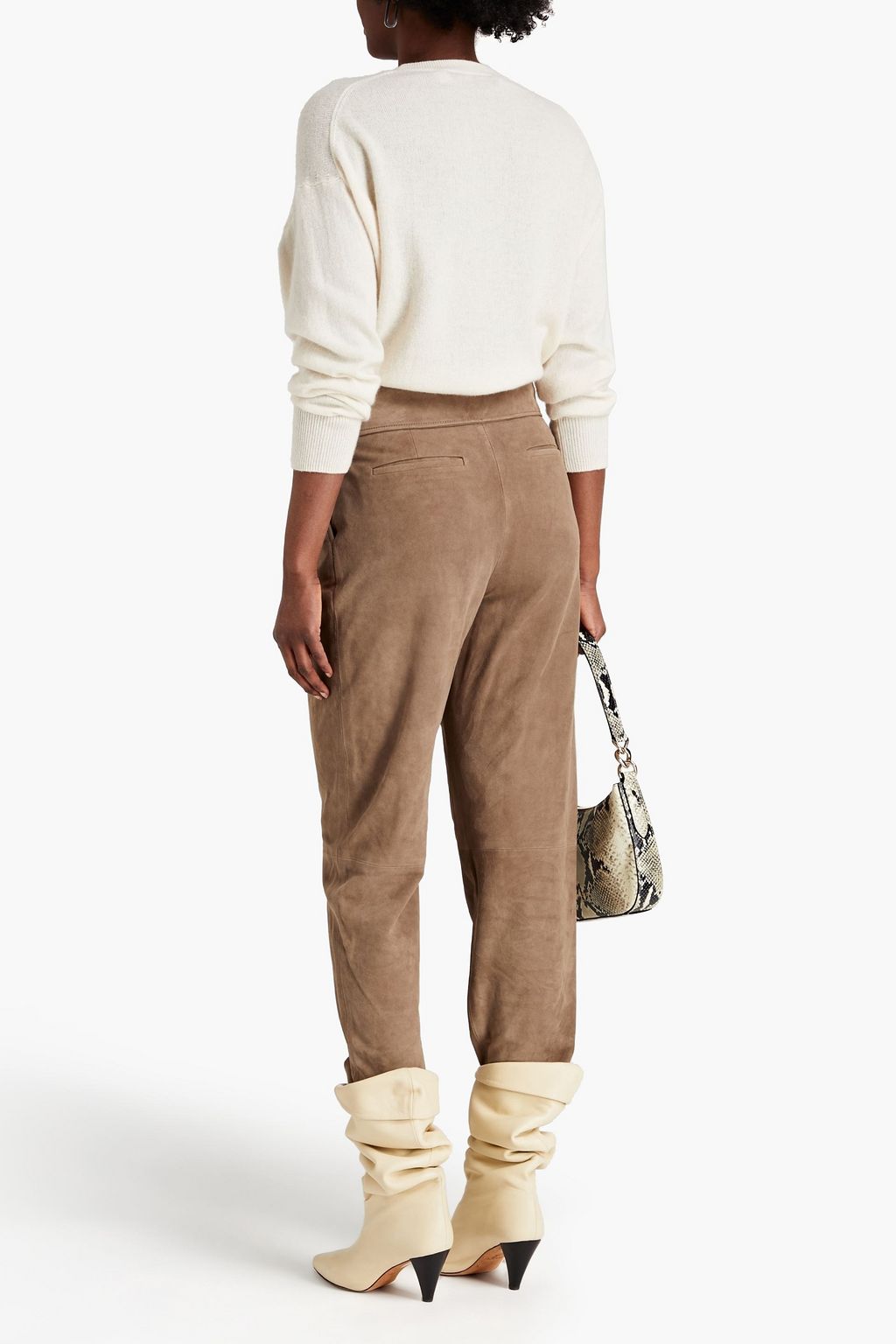 IRO Bielka pleated suede tapered pants