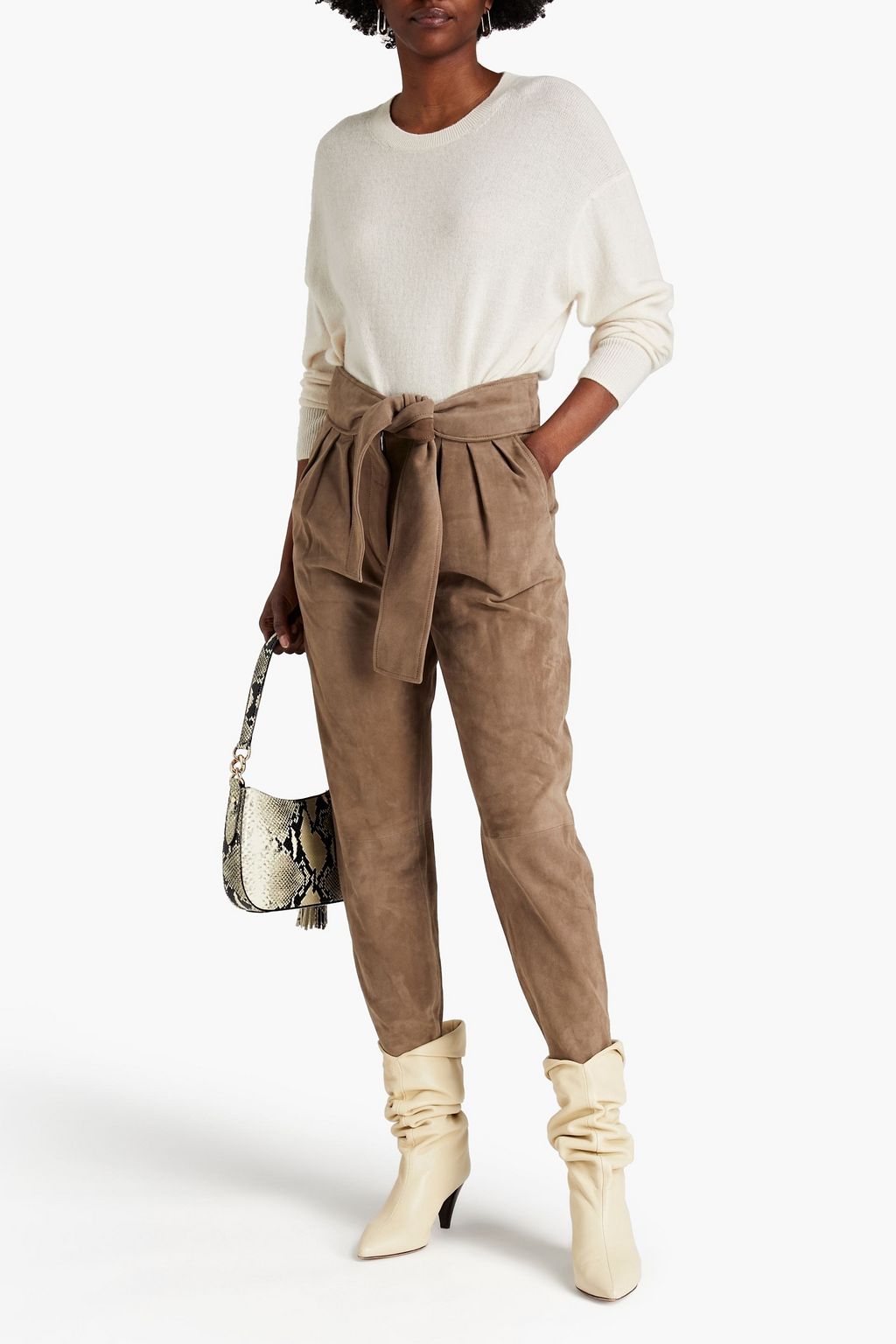 IRO Bielka pleated suede tapered pants