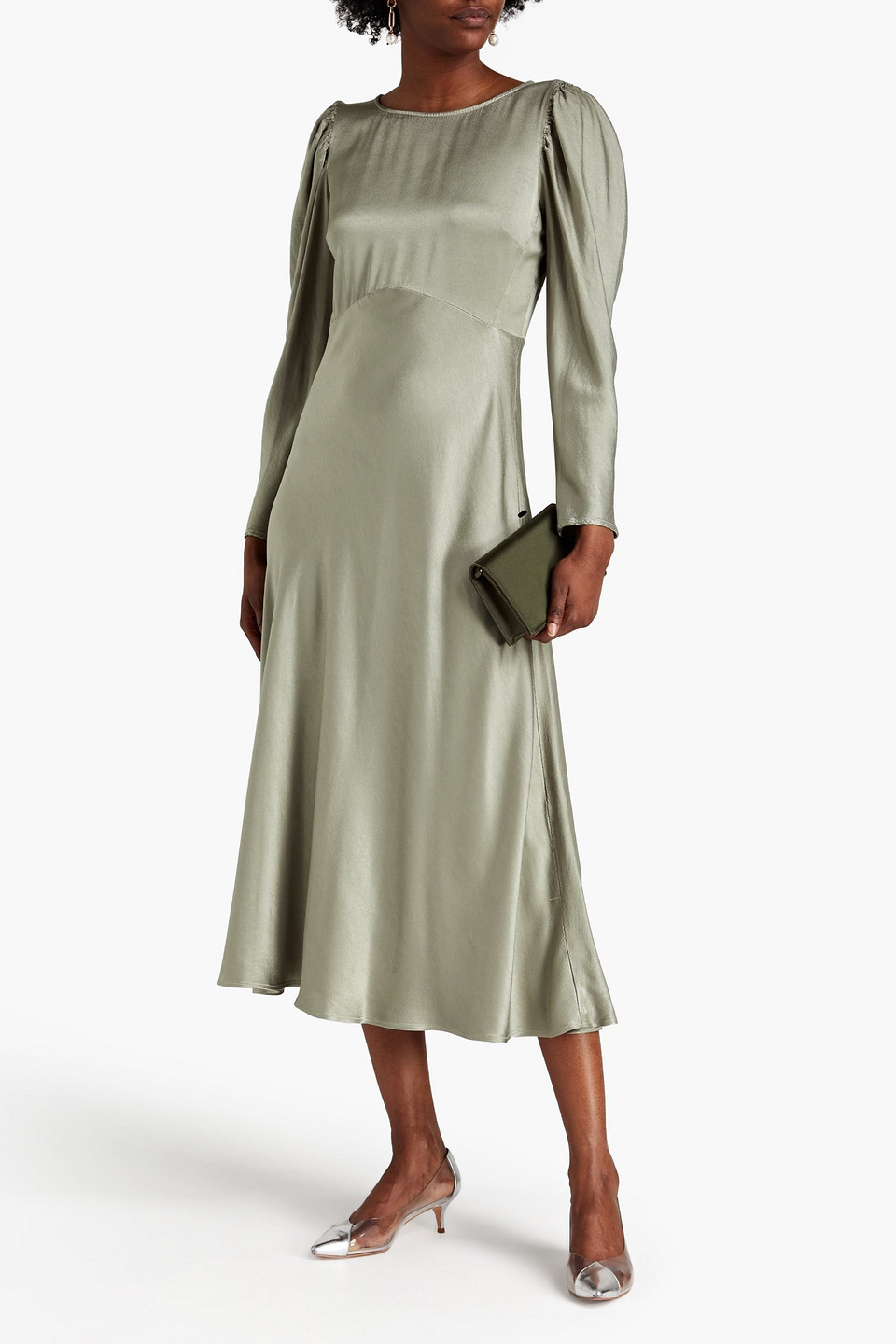 knee length dresses for ladies Rent Ghost Blue Bluebell Midi Dress