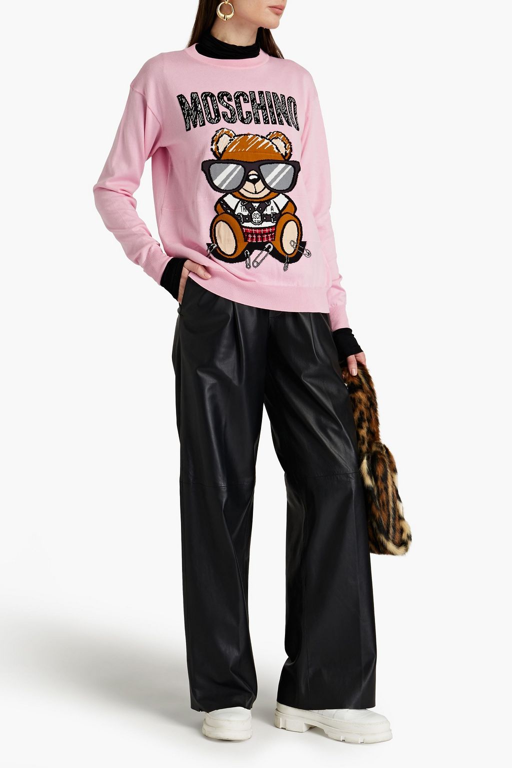 MOSCHINO Intarsia cotton sweater