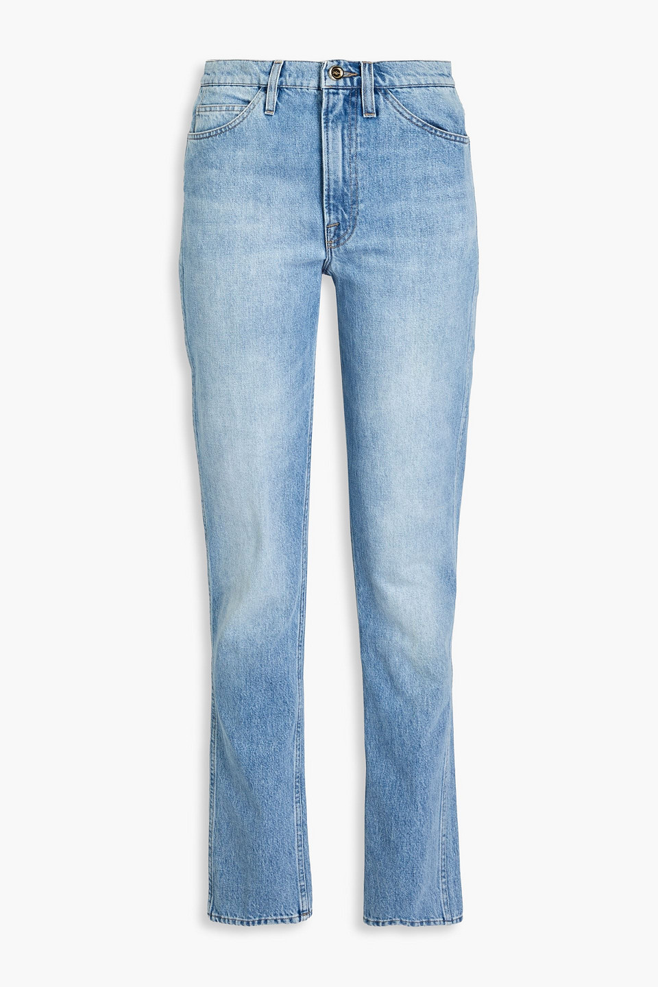 Frame Ritz Hoch Sitzende Jeans Mit Geradem Bein In Hellblauer Denim