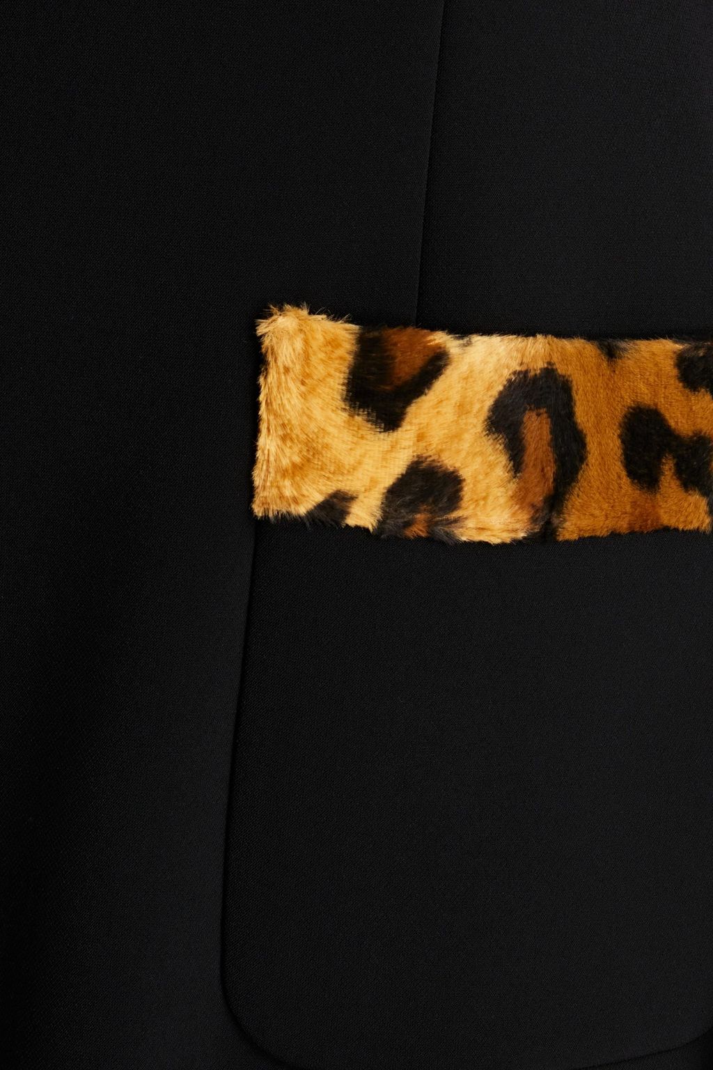 MOSCHINO Minikleid aus Stretch-Crêpe mit Besatz aus Kunstfell