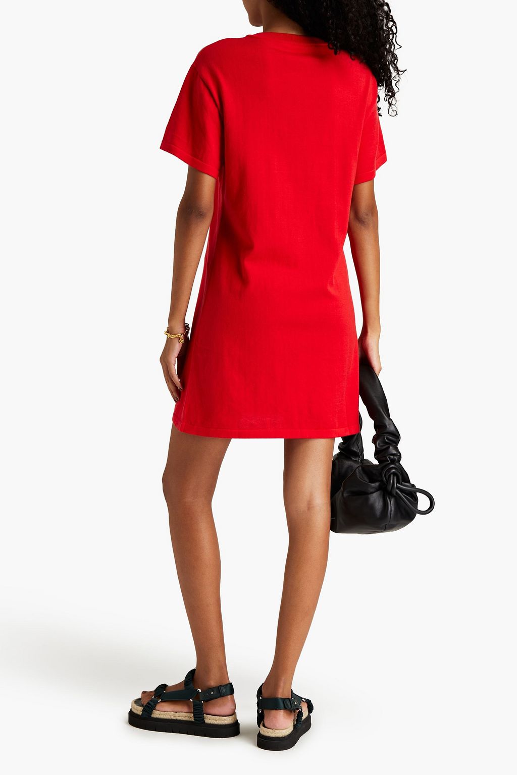 MOSCHINO Intarsia-knit cotton mini dress