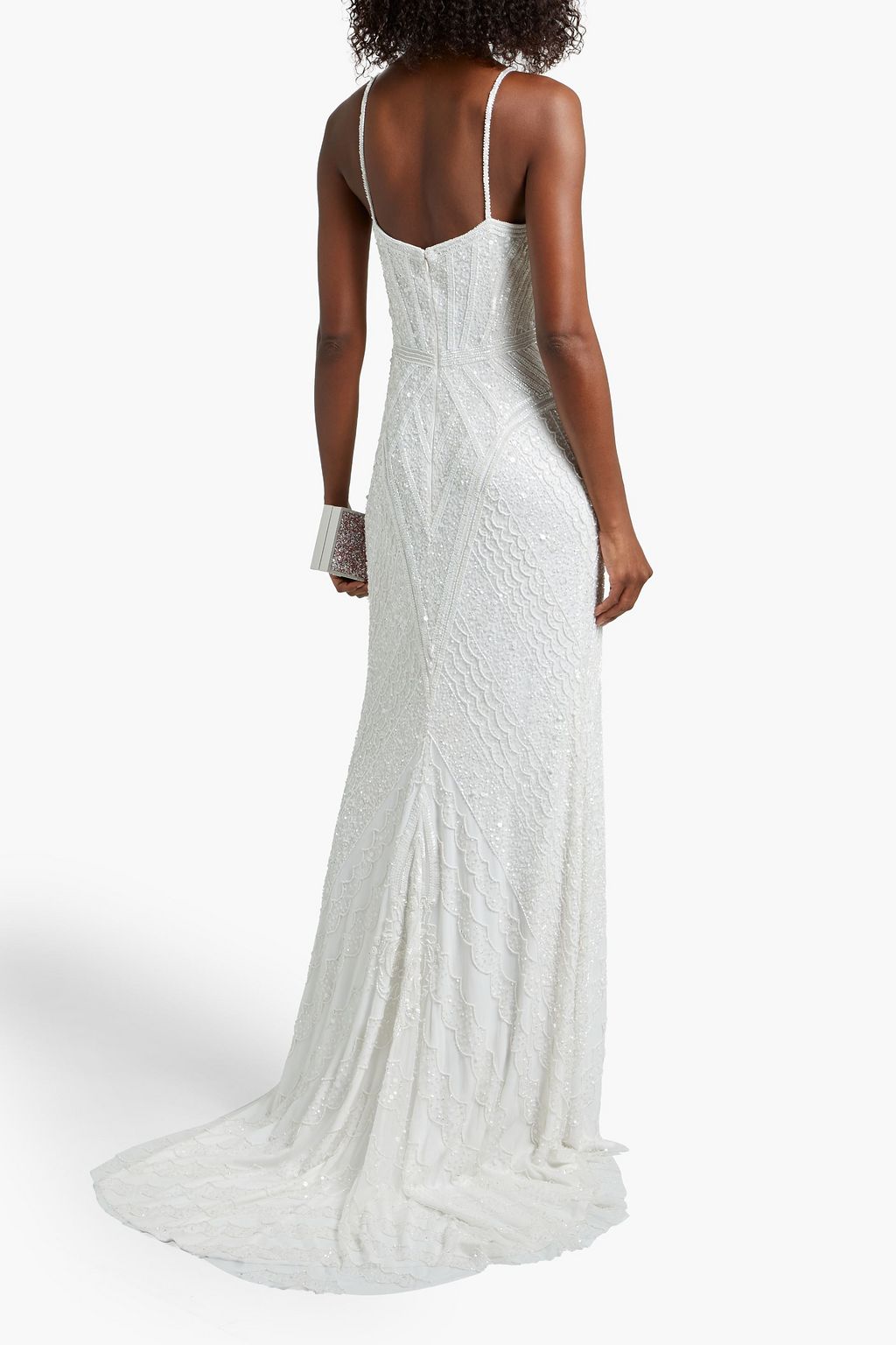 THEIA Embellished tulle bridal gown