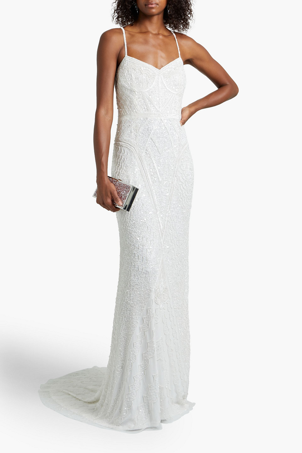 Theia Embellished Tulle Bridal Gown In Ivory | ModeSens