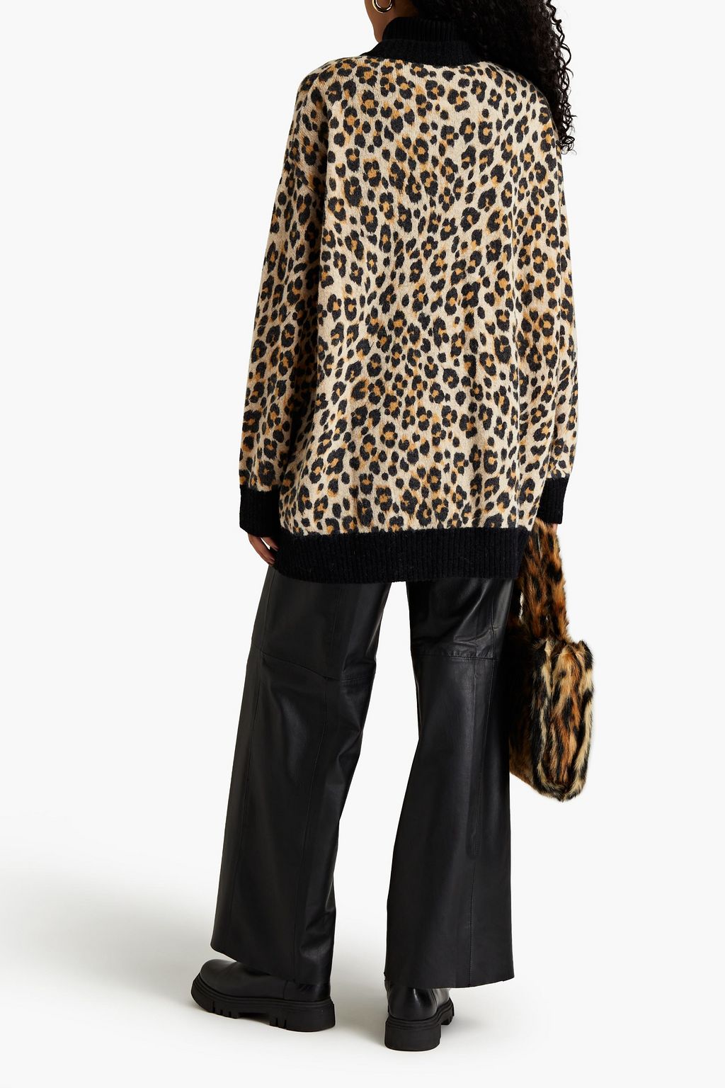 MOSCHINO Leopard-jacquard cardigan
