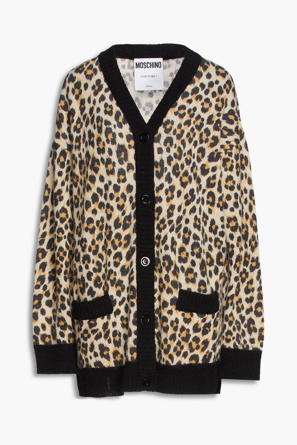 MOSCHINO Leopard-jacquard cardigan