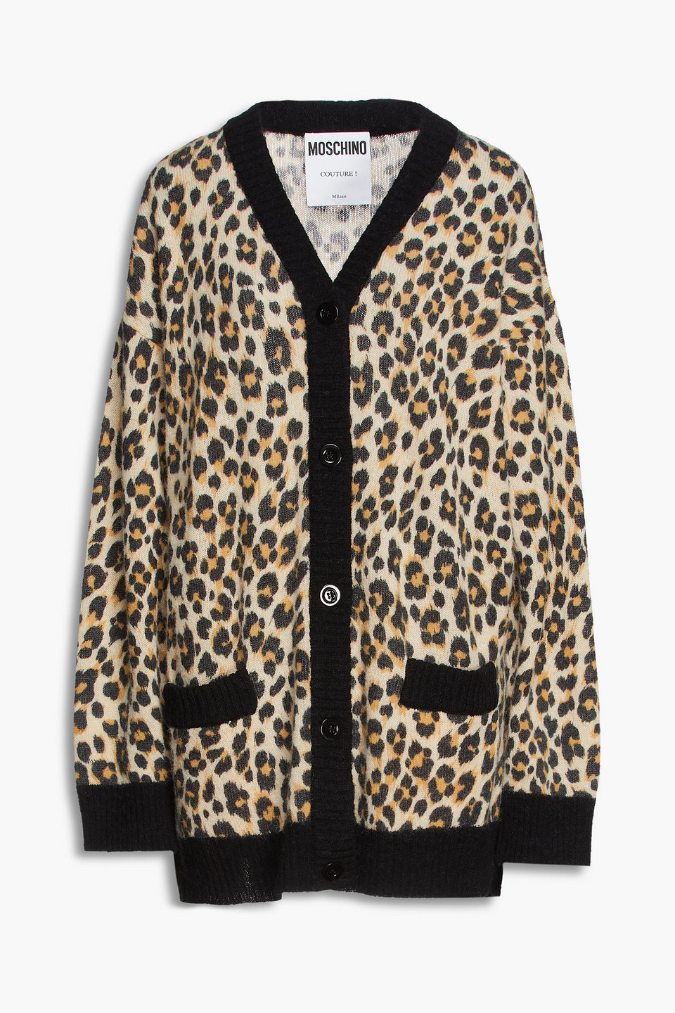 moschino - leopard-jacquard cardigan - animal print - it 40