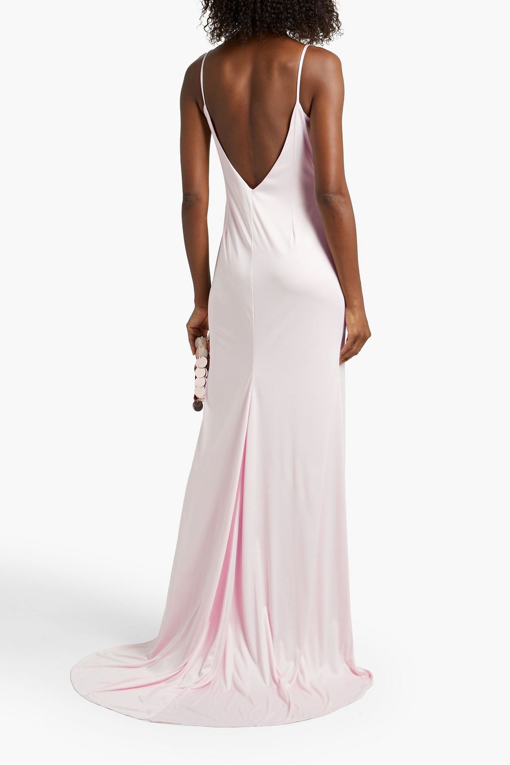 THEIA Open-back stretch-jersey gown